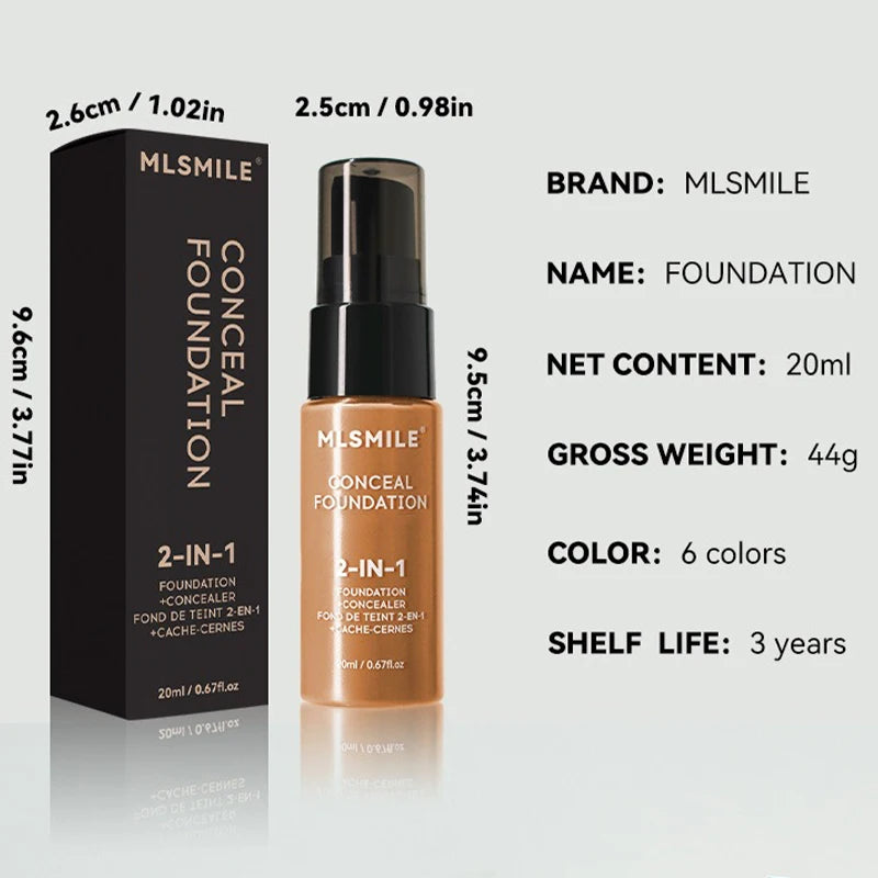 Matte Face Foundation Cream – Full Coverage Waterproof BB Base
