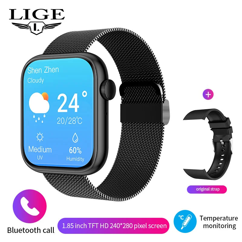 LIGE 2025 Smart Watch – Wireless Charging & Bluetooth Calls