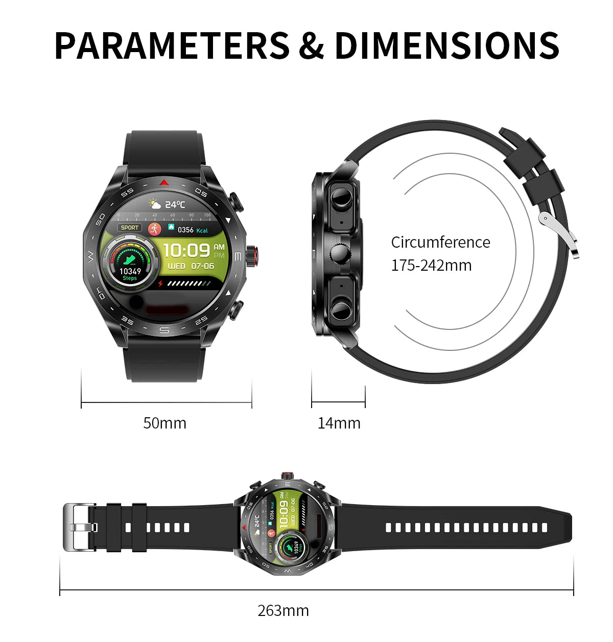 2024 Smart Watch with TWS Earphones – Bluetooth Call & HIFI 9D Sound