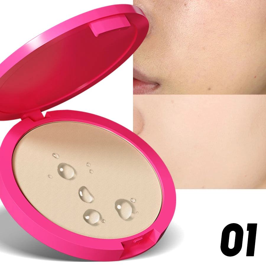 Natural Matte Pressed Powder – Oil Control & Whitening Foundation