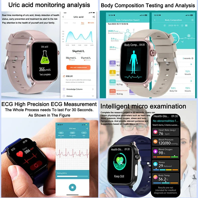 2025 ECG+PPG Smart Watch – Blood Pressure & Health Tracker