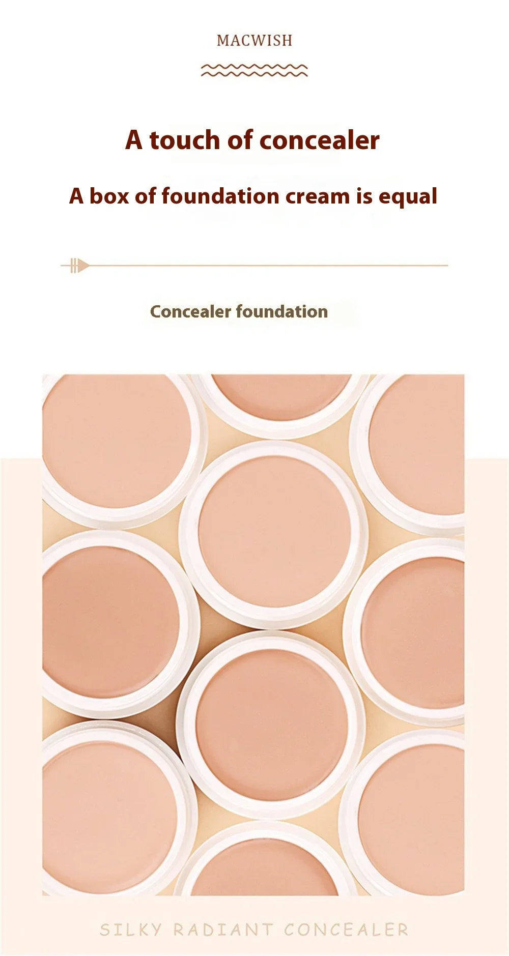 High Coverage Concealer & Foundation Cream – Waterproof BB Base