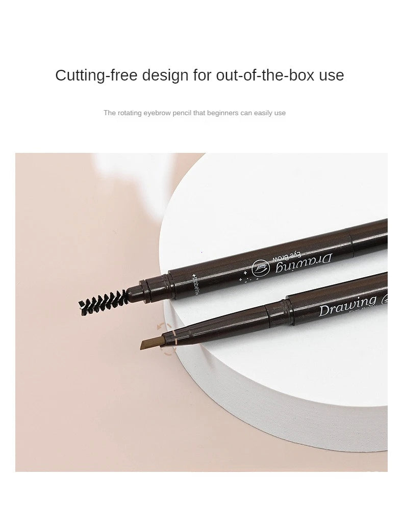 2-in-1 Waterproof Eyebrow Pencil & Tattoo Brush – 5 Colors