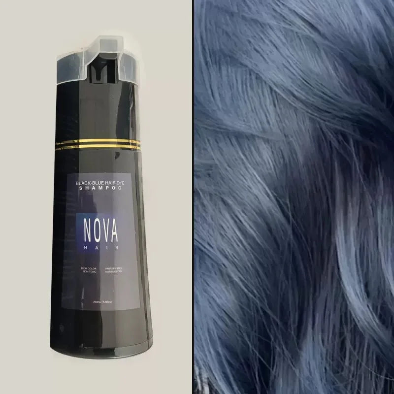 Nova 3-in-1 Natural Black Hair Dye Shampoo – Fast White Hair Coverage