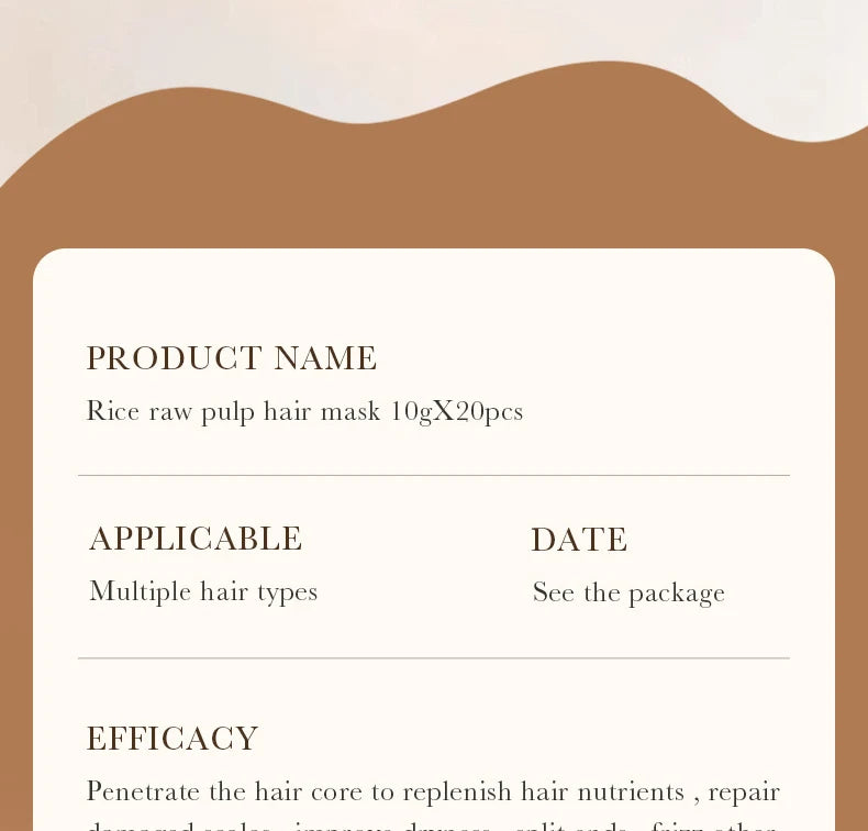 BIOAQUA Rice Milk Hair Mask – 5s Repair & Anti-Frizz Care