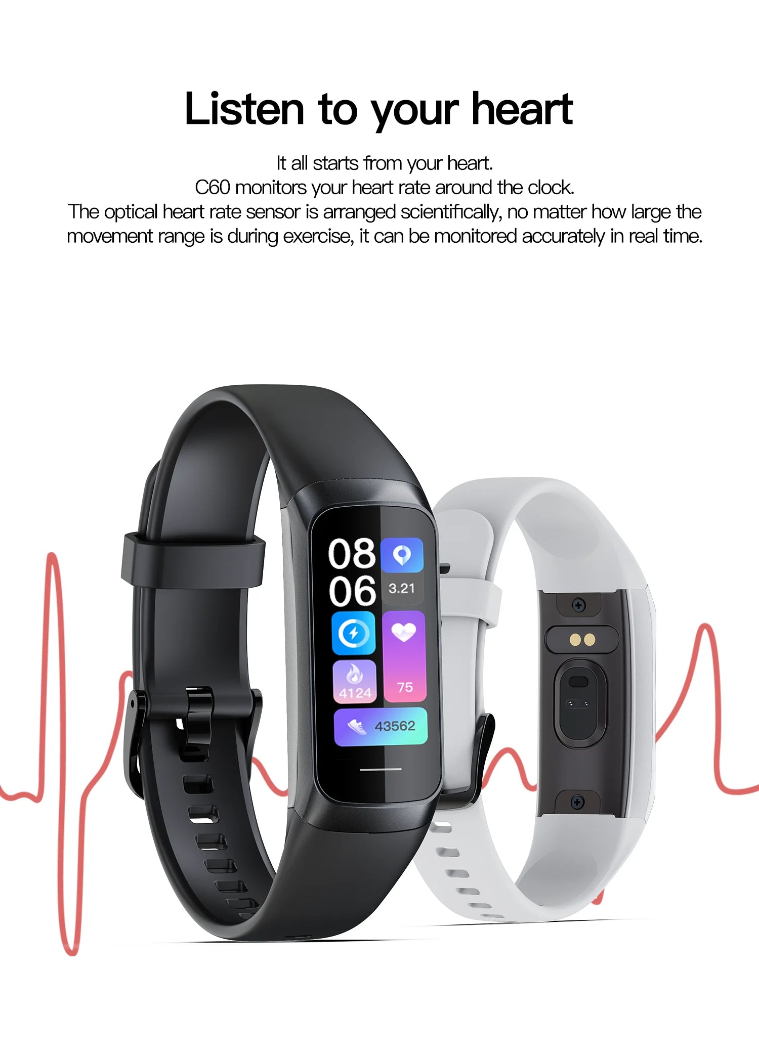 LIGE AMOLED Smart Watch – Heart Rate & Waterproof Fitness Tracker