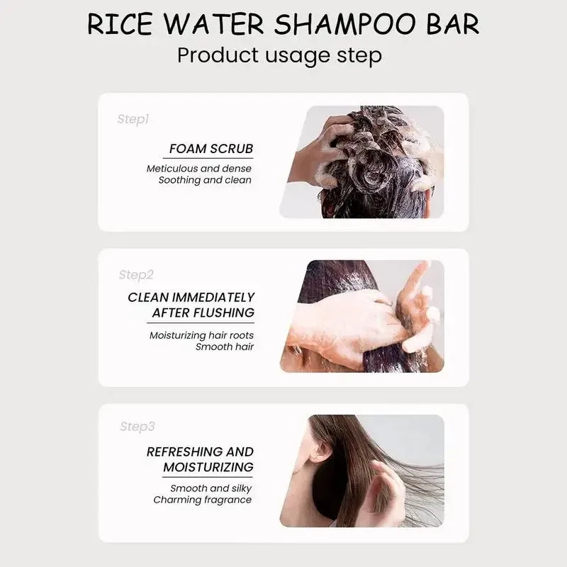 Organic Rice Shampoo Bar – Nourishing Anti-Hair Loss Soap