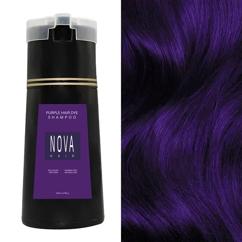 Nova 3-in-1 Natural Black Hair Dye Shampoo – Fast White Hair Coverage