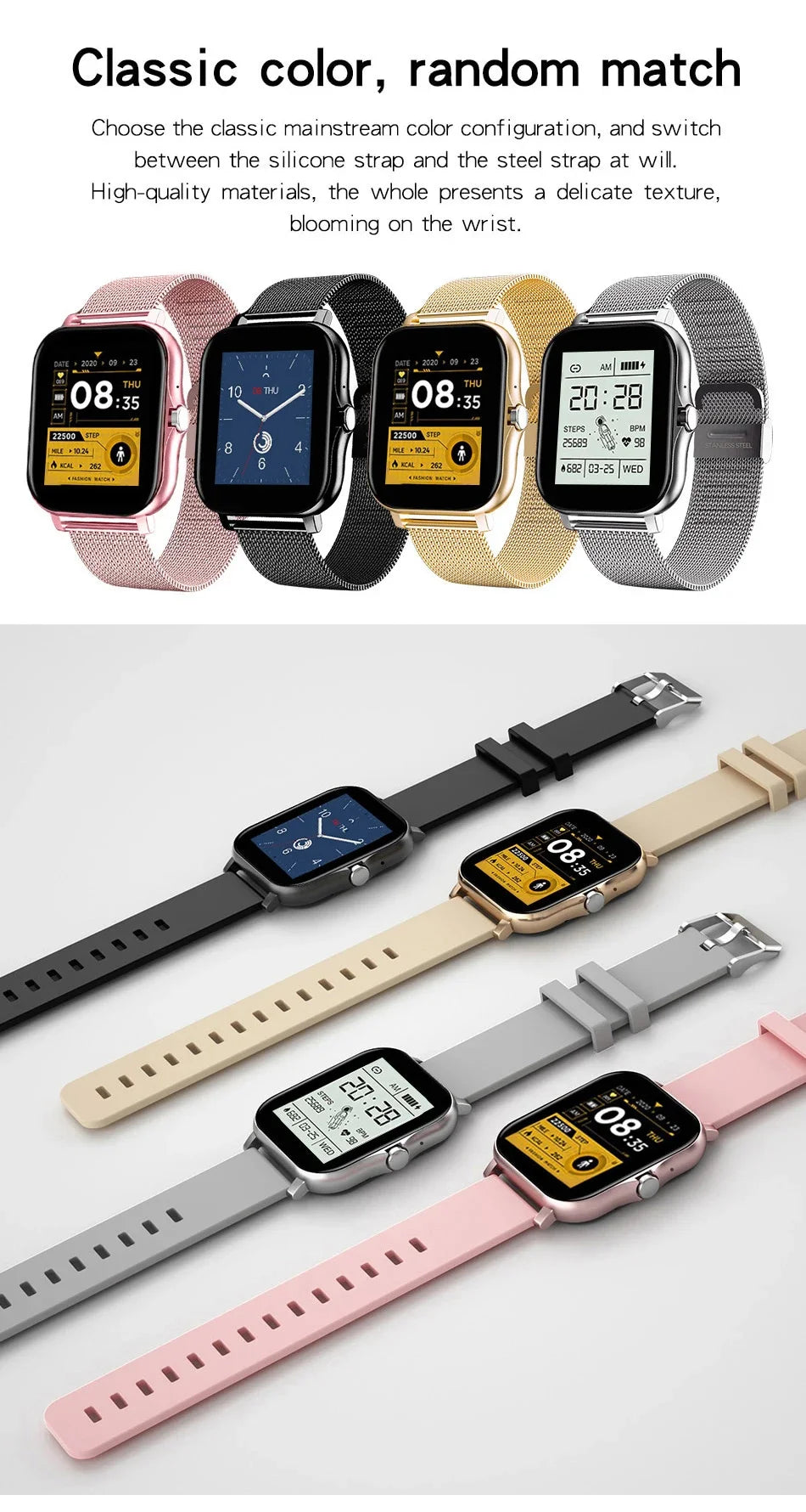 Smart Watch – 1.44" Color Screen with Bluetooth & Health Monitoring