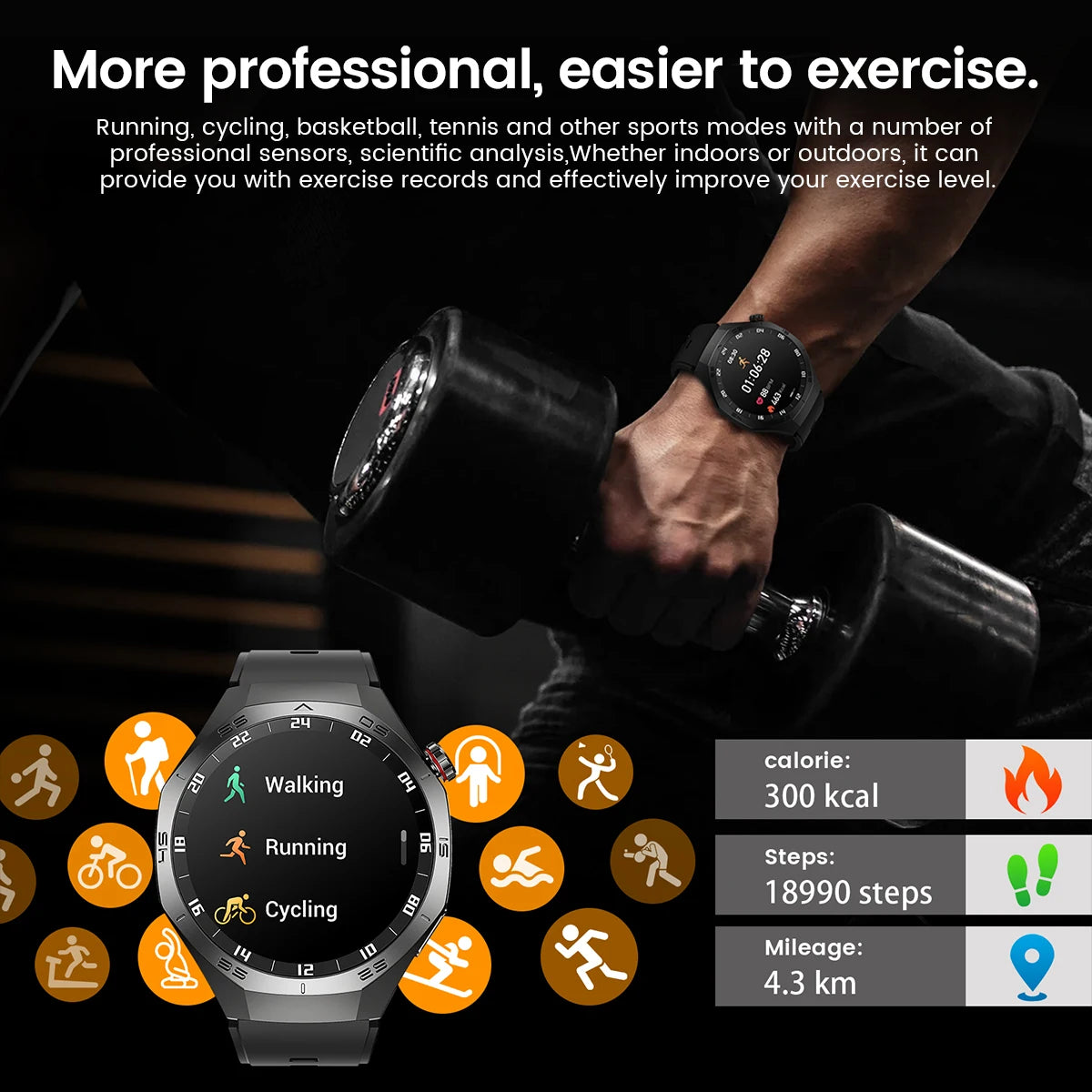 2025 Smart Watch – AMOLED Screen with GPS & Bluetooth Calls