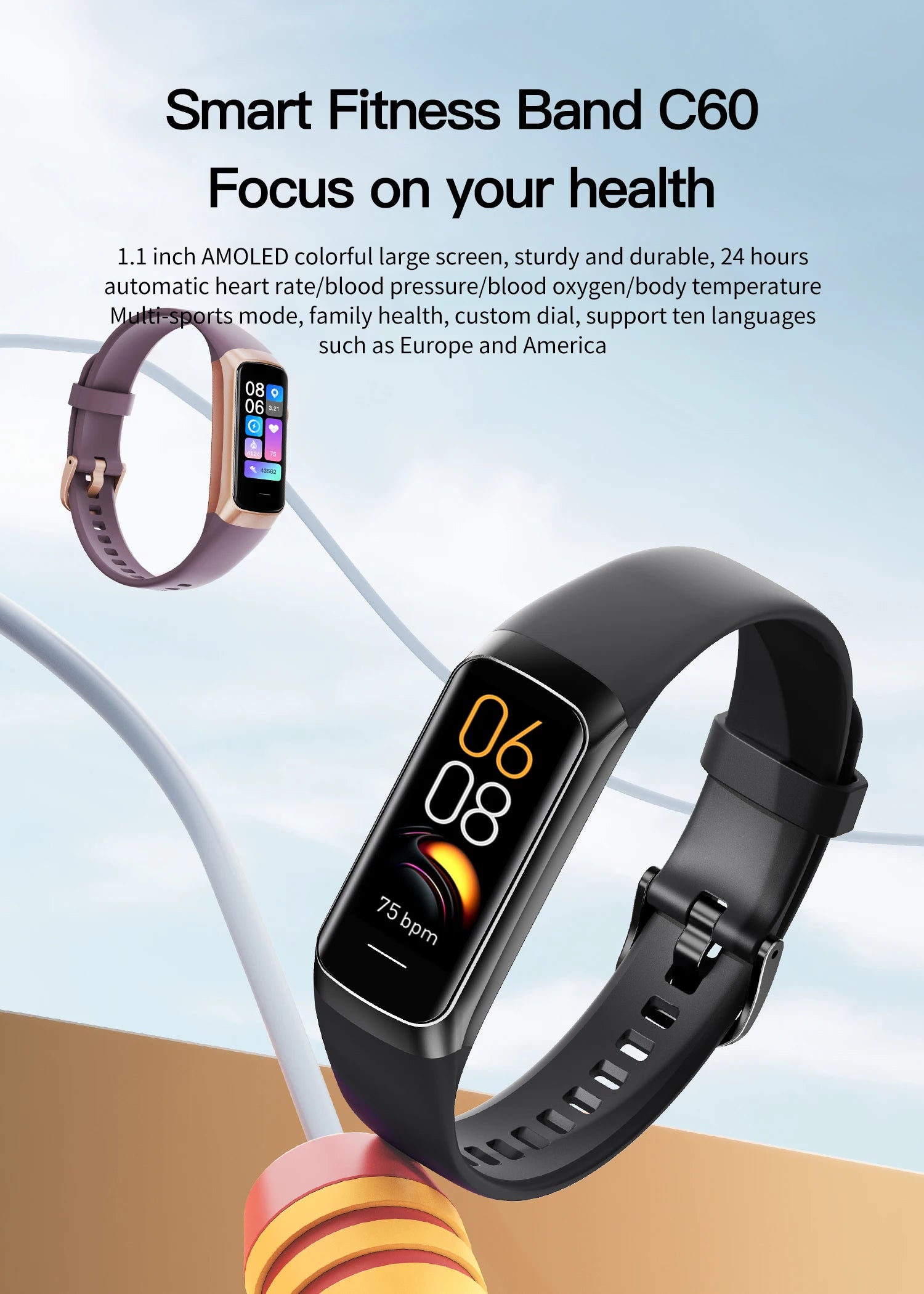 LIGE AMOLED Smart Watch – Heart Rate & Waterproof Fitness Tracker