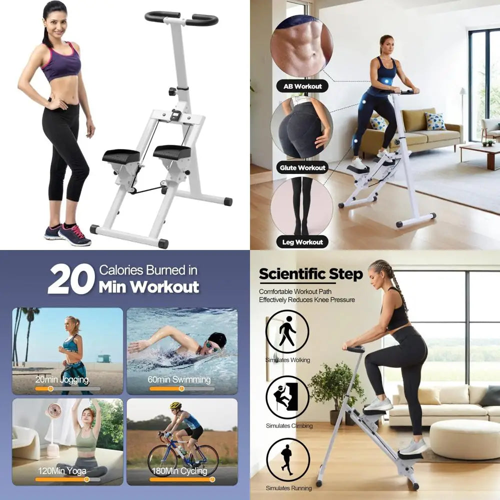 Adjustable Stair Stepper – Dual Hydraulic System with Fitness Tracking