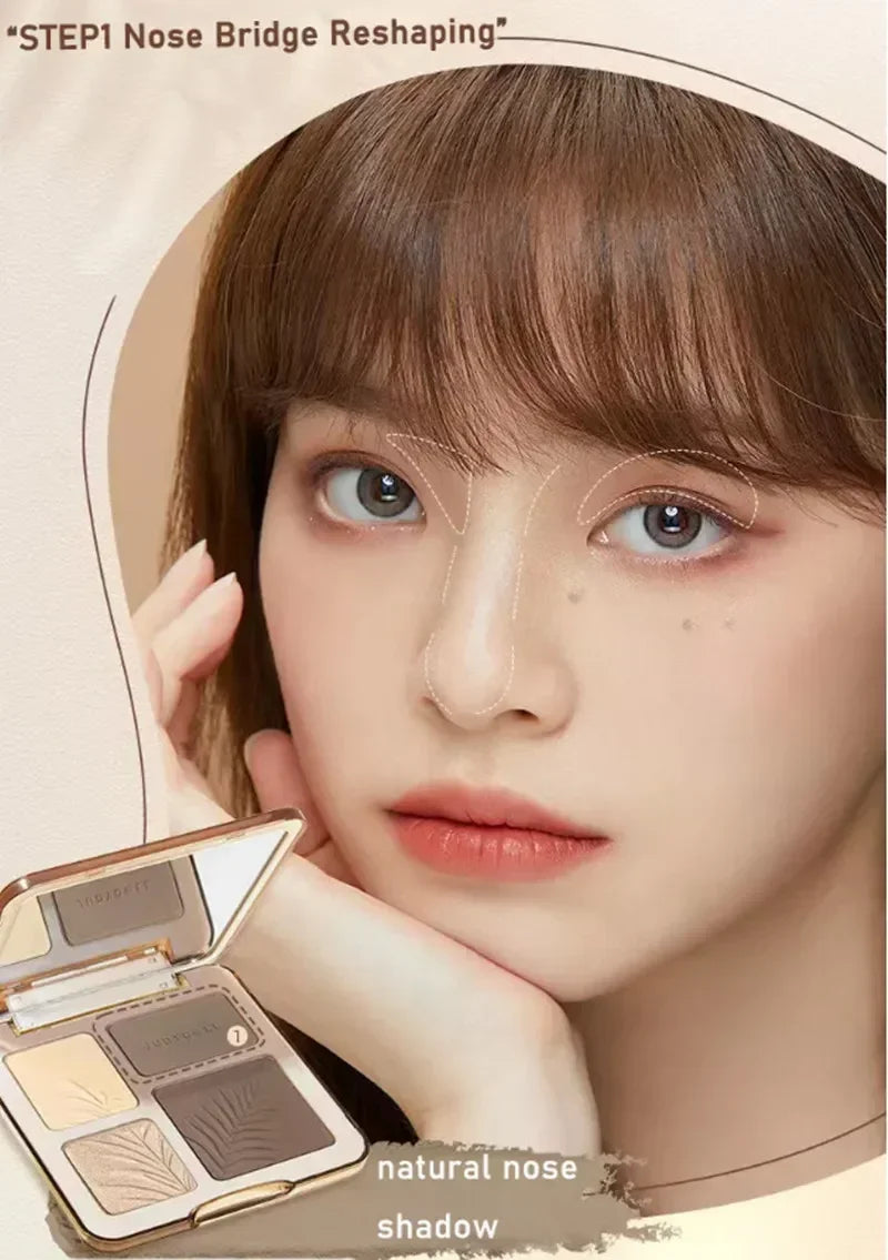 Judydoll Highlighter & Contour Palette – Nude 3D Face Bronzer