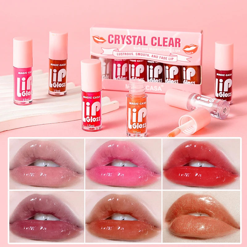 MAGIC CASA Jelly Lip Oil Set – 6pcs Plumping & Hydrating Gloss