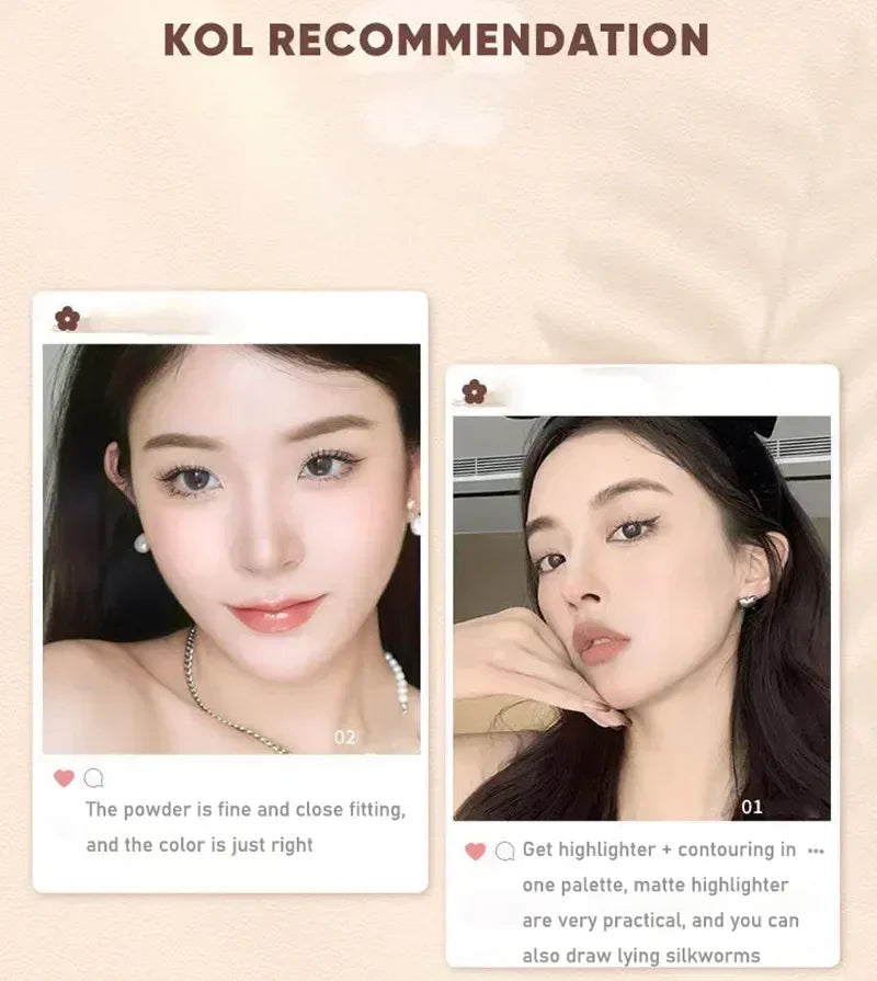 Judydoll Highlighter & Contour Palette – Nude 3D Face Bronzer
