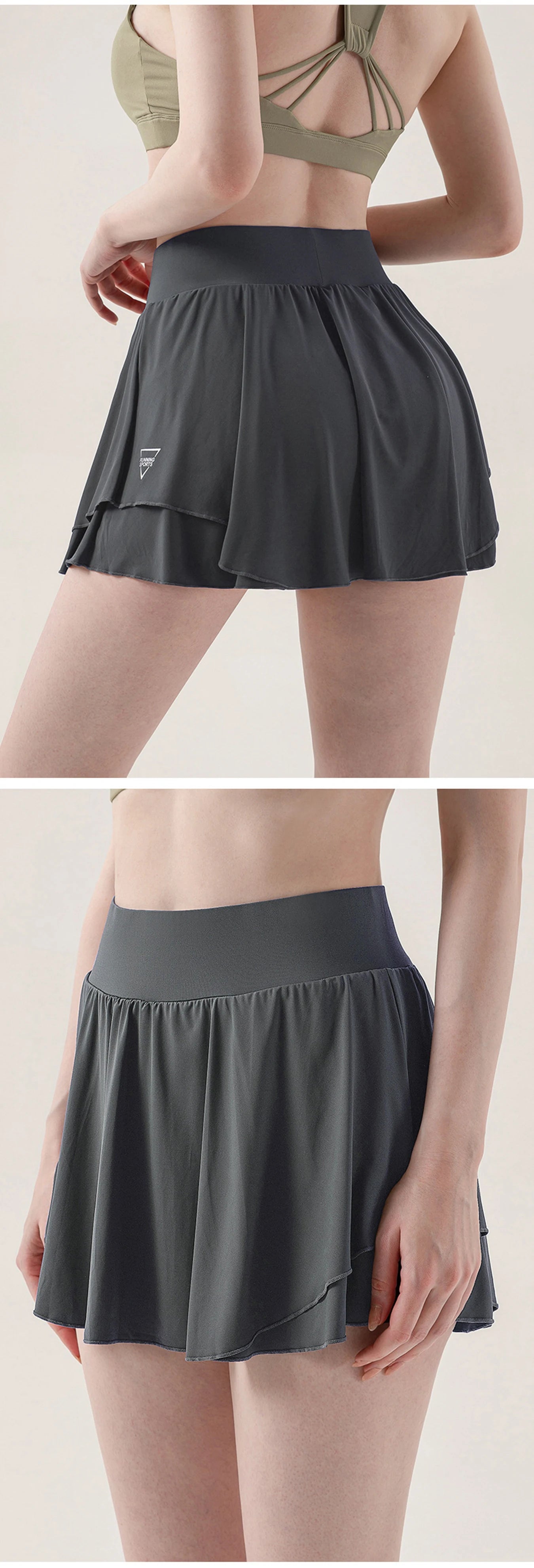 Women’s Tennis Skort – Fake Two-Layer with Built-In Shorts