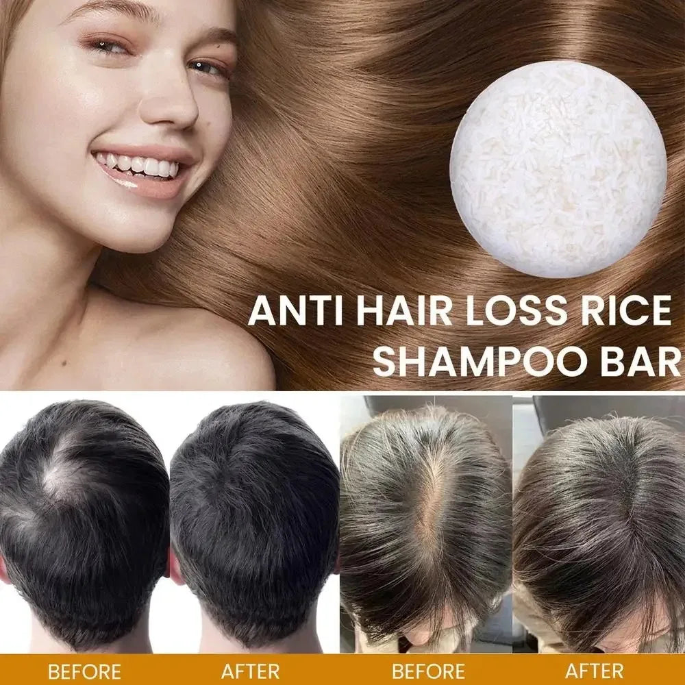 Organic Rice Shampoo Bar – Nourishing Anti-Hair Loss Soap