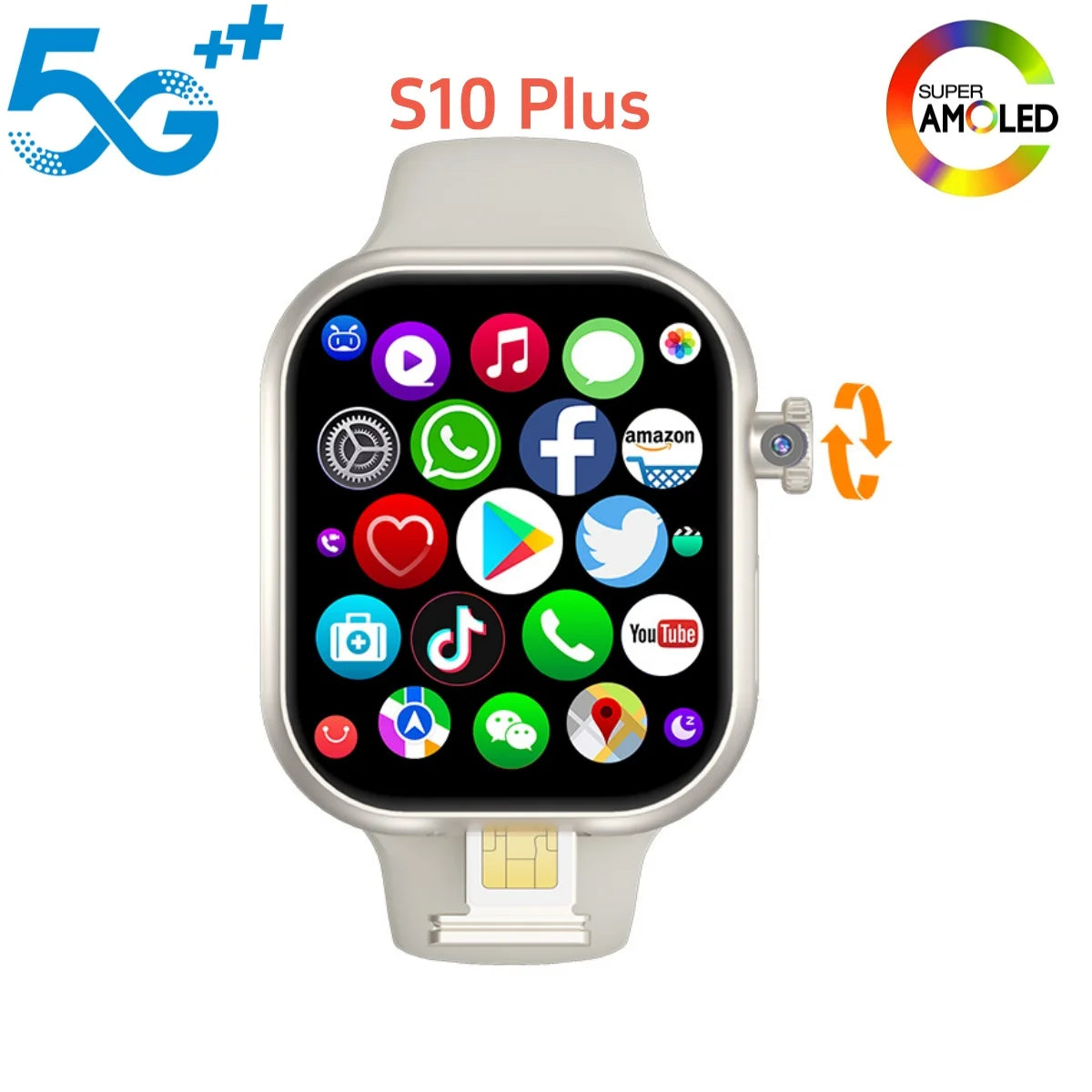 VP29 5G Android Smartwatch – 2.29" AMOLED with 8MP Rotary Camera