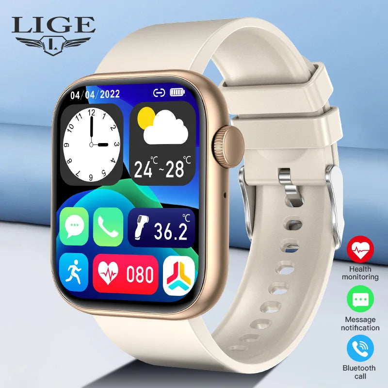 LIGE 2025 Smart Watch – Wireless Charging & Bluetooth Calls