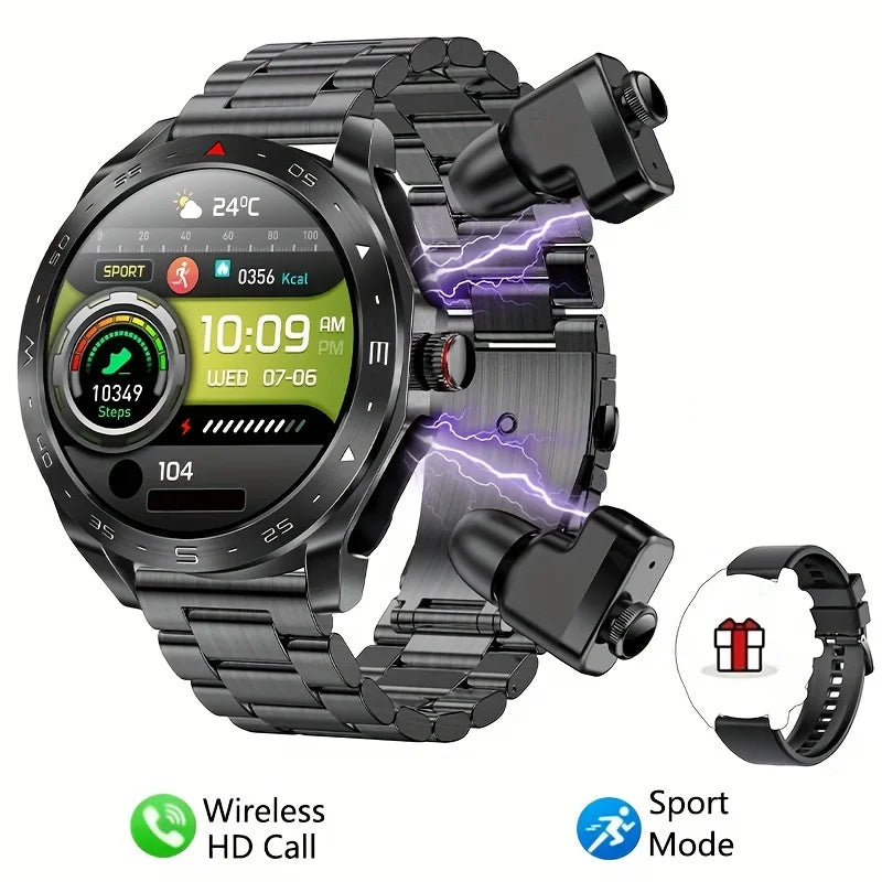 2024 Smart Watch with TWS Earphones – Bluetooth Call & HIFI 9D Sound