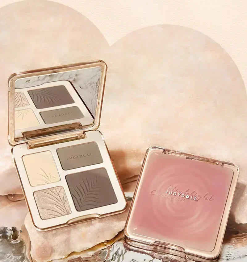 Judydoll Highlighter & Contour Palette – Nude 3D Face Bronzer