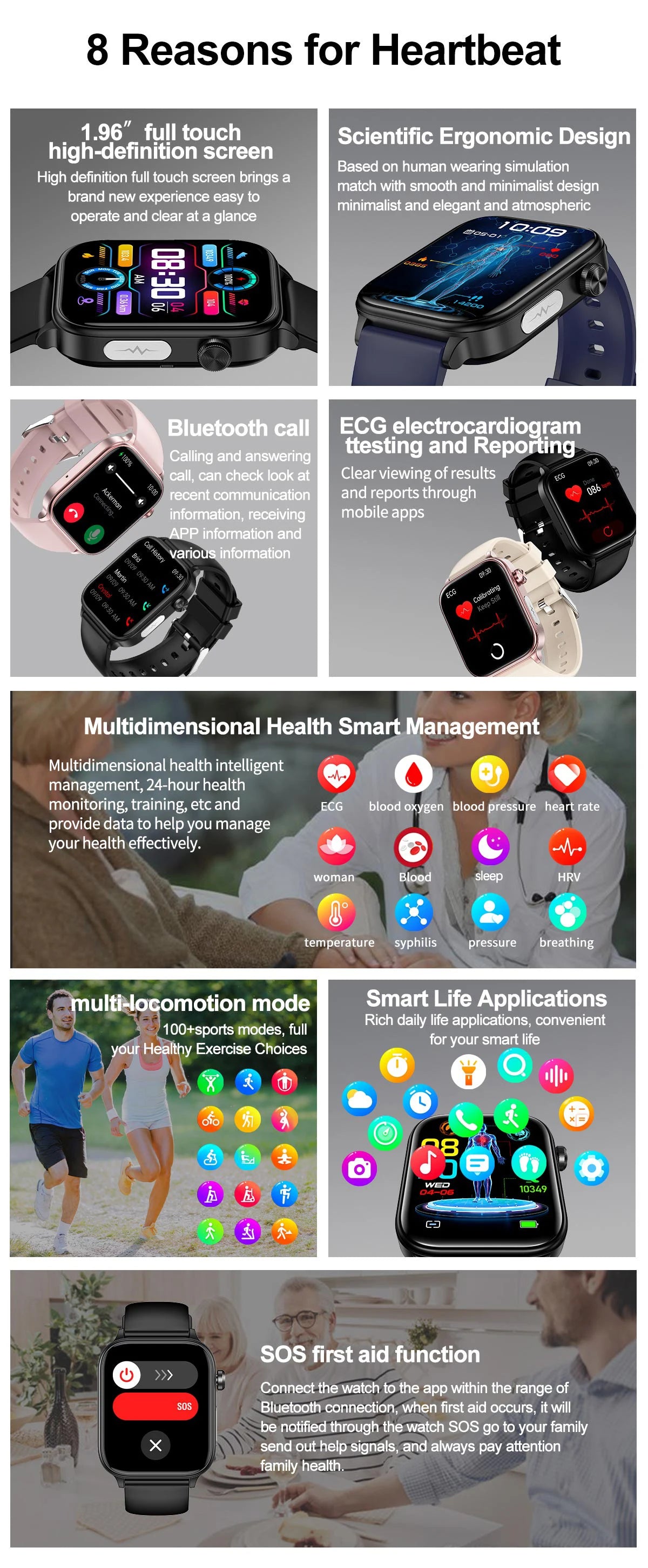 2025 ECG+PPG Smart Watch – Blood Pressure & Health Tracker