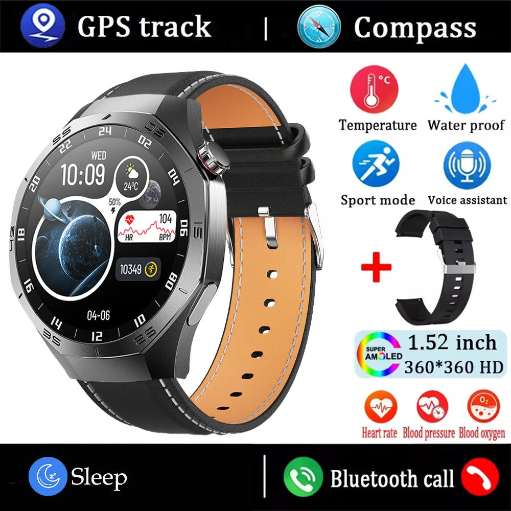 2025 Smart Watch – AMOLED Screen with GPS & Bluetooth Calls
