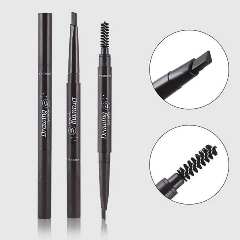 2-in-1 Waterproof Eyebrow Pencil & Tattoo Brush – 5 Colors