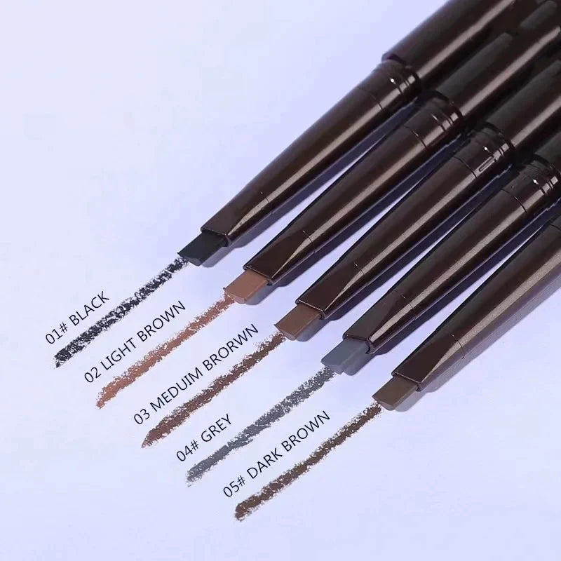 2-in-1 Waterproof Eyebrow Pencil & Tattoo Brush – 5 Colors