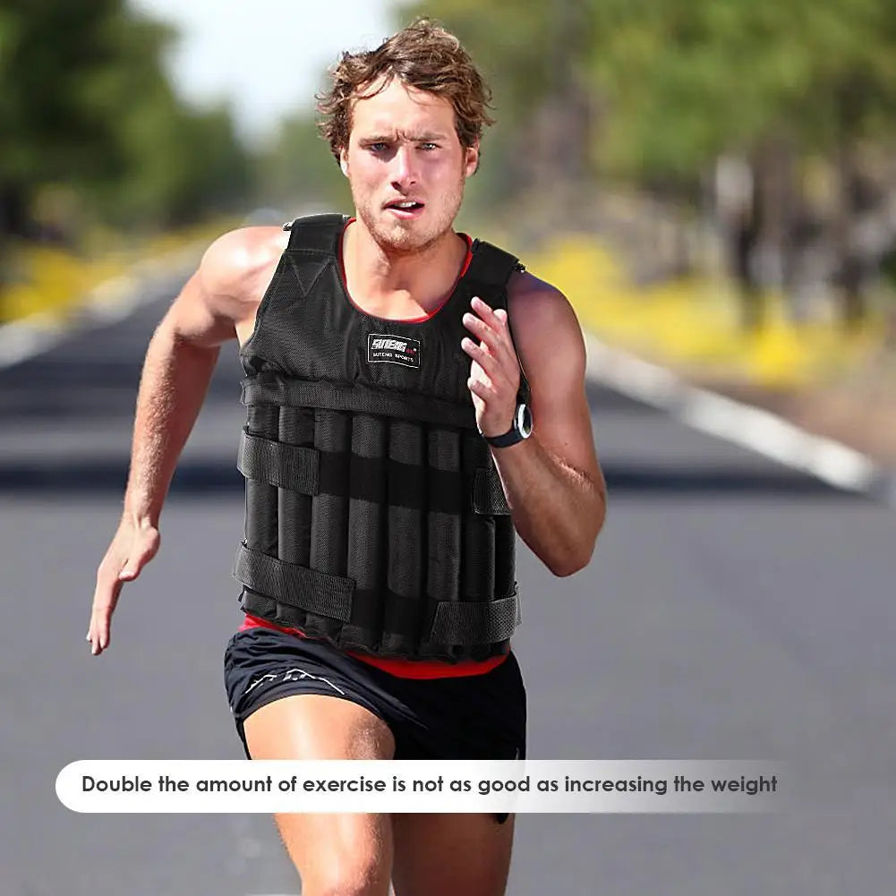 Adjustable Weighted Vest – 3/15/35kg Fitness & Running Jacket