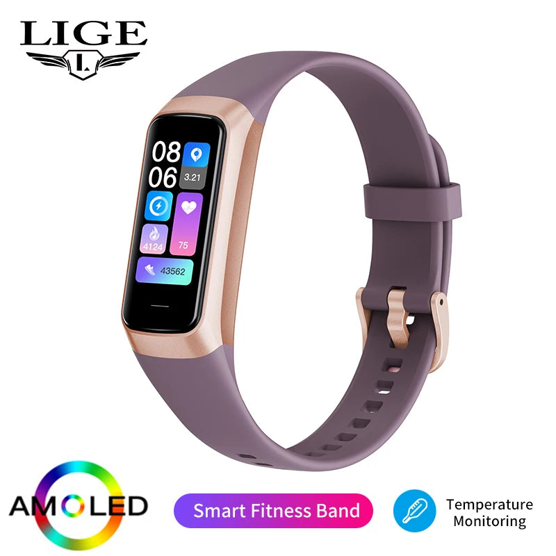 LIGE AMOLED Smart Watch – Heart Rate & Waterproof Fitness Tracker