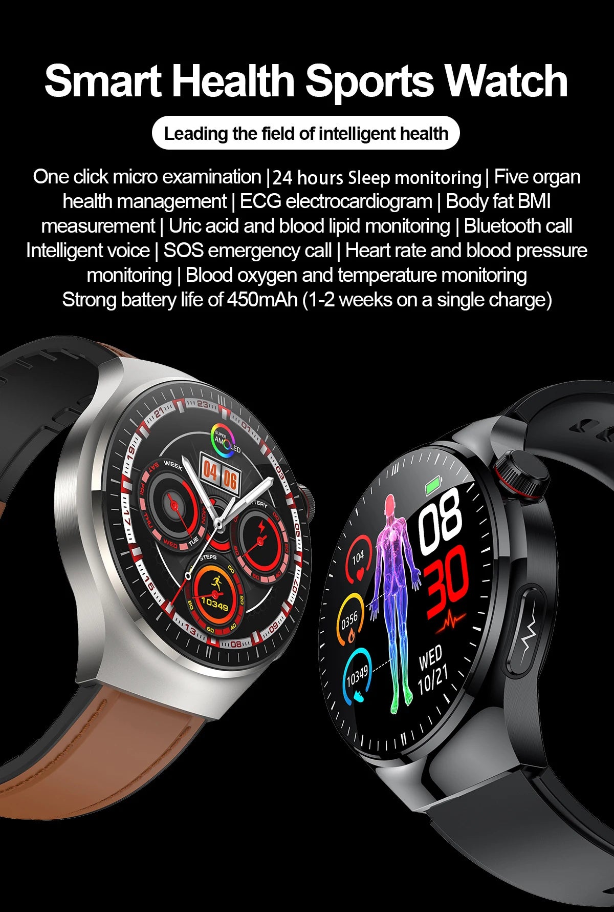 2025 Nursing Grade Smart Watch – Health Monitoring & Bluetooth Call
