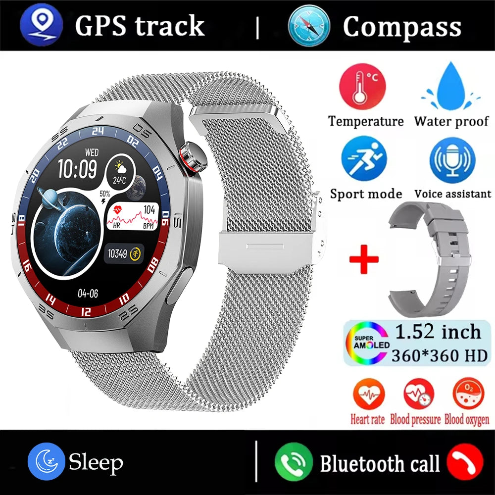2025 Smart Watch – AMOLED Screen with GPS & Bluetooth Calls
