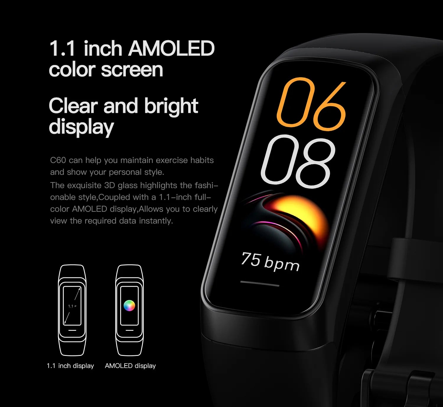 LIGE AMOLED Smart Watch – Heart Rate & Waterproof Fitness Tracker