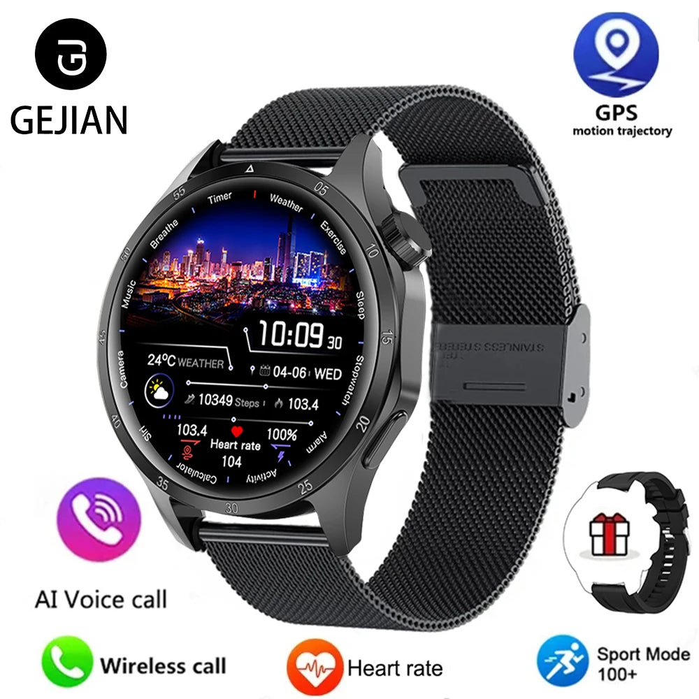 2025 Men’s Smart Watch – 360×360 AMOLED GPS NFC Waterproof