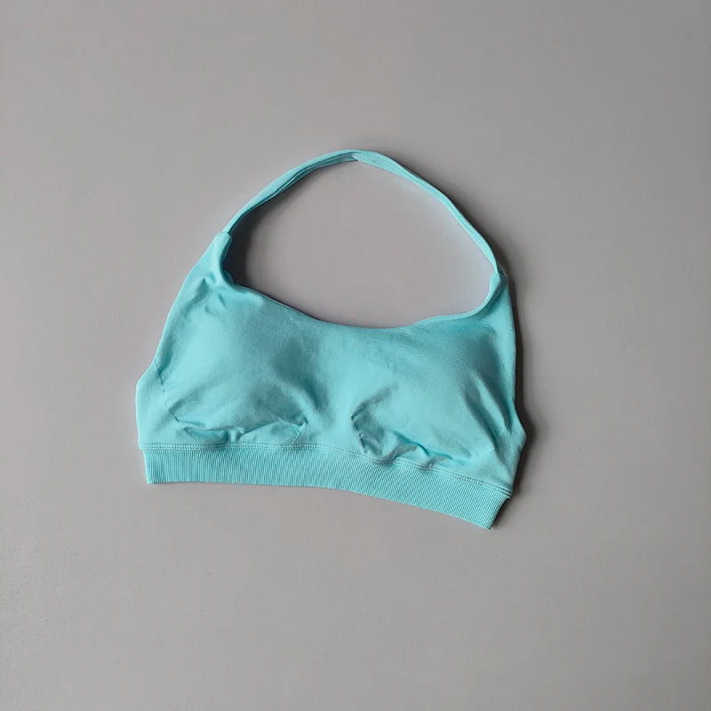 Women’s Seamless Shockproof Sports Bra – High Support Halter Top