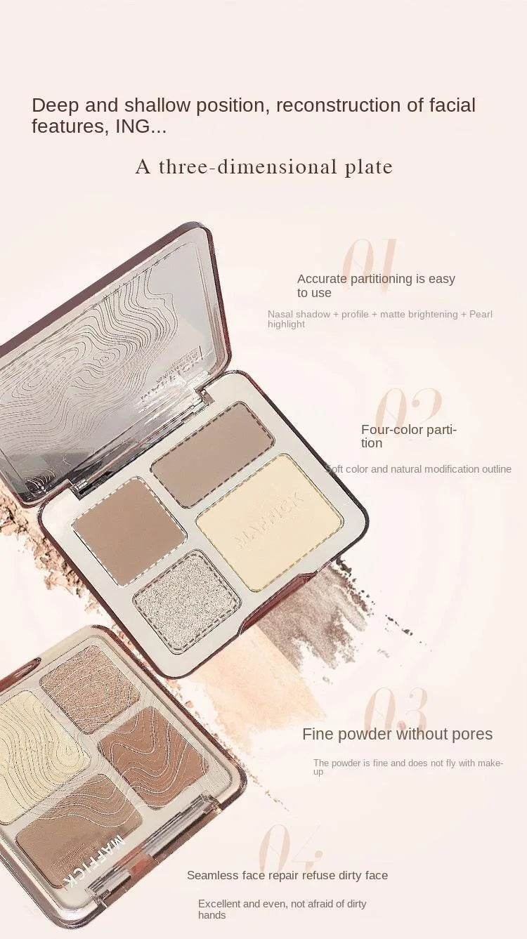 Natural Face Powder Palette – Contour, Bronzer, Highlighter & Blush
