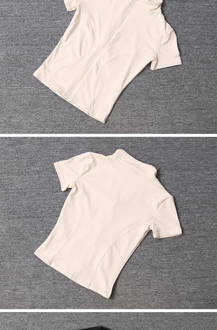 Women’s Slim Fit Quick-Dry Sports Top – Full Zip Yoga & Running Tee