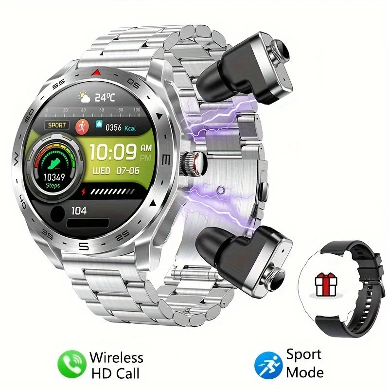 2024 Smart Watch with TWS Earphones – Bluetooth Call & HIFI 9D Sound
