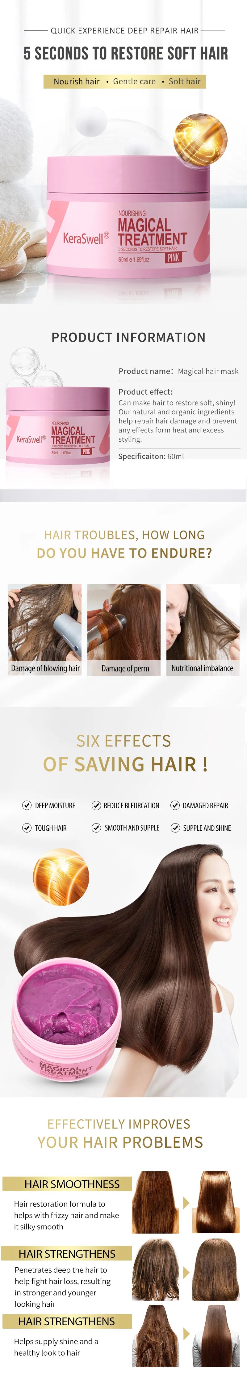 Magical Keratin Hair Mask – 5s Repair & Deep Nourishing Treatment