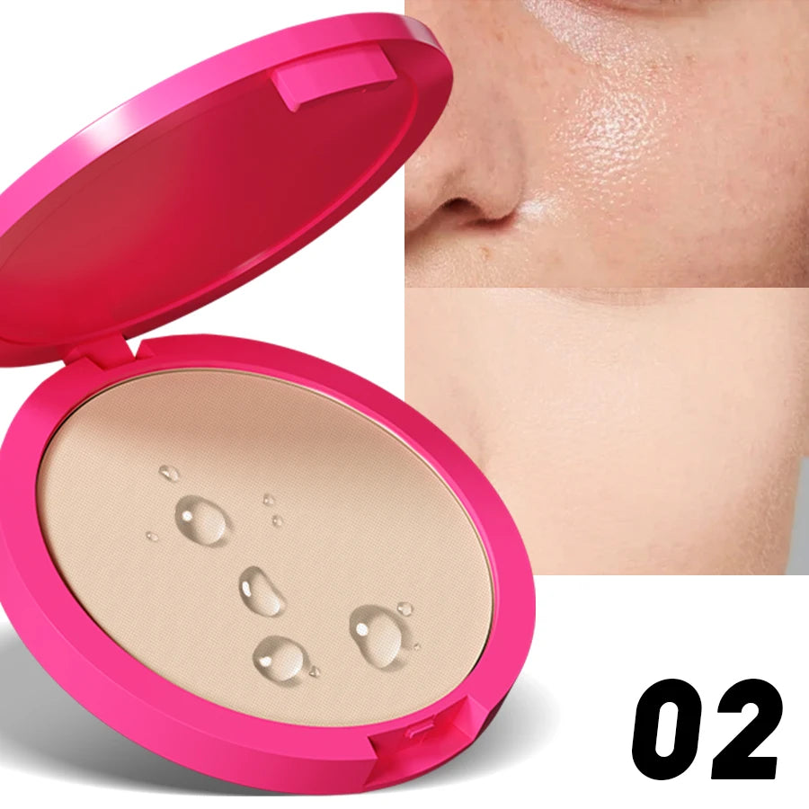 Natural Matte Pressed Powder – Oil Control & Whitening Foundation
