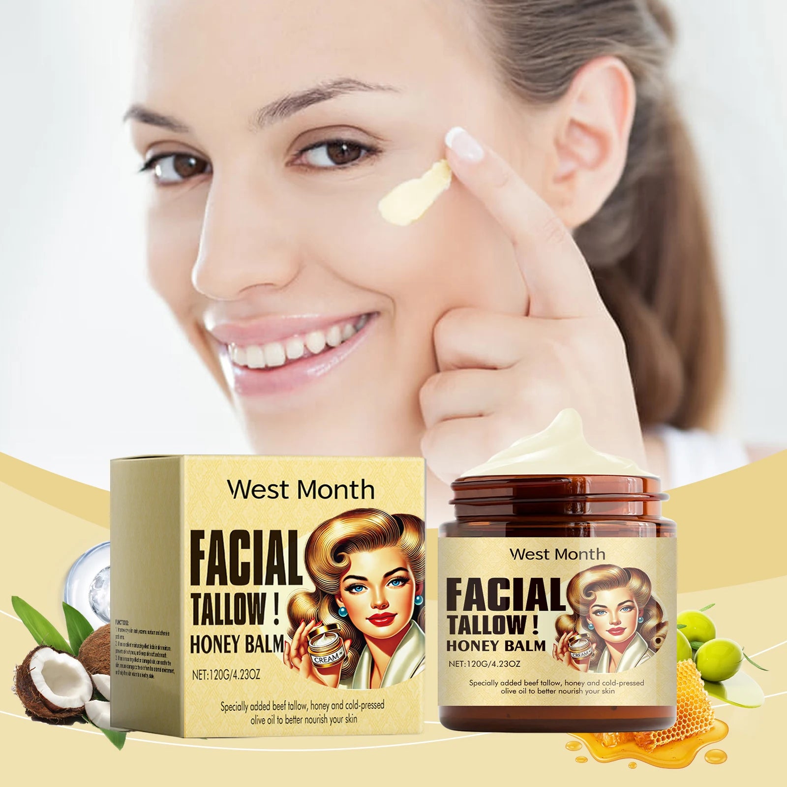 Beef Tallow Face Cream – Long-Lasting Moisturizing