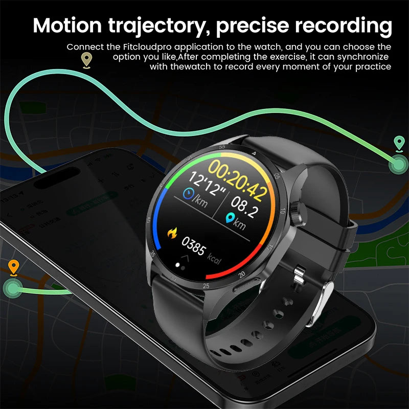 2025 Men’s Smart Watch – 360×360 AMOLED GPS NFC Waterproof