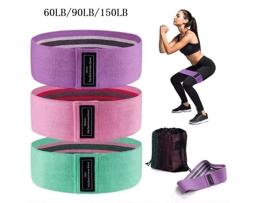 3pcs Fabric Resistance Bands – Hip, Glute & Thigh Workout Loops