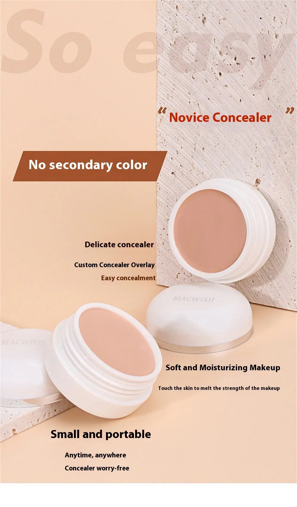High Coverage Concealer & Foundation Cream – Waterproof BB Base