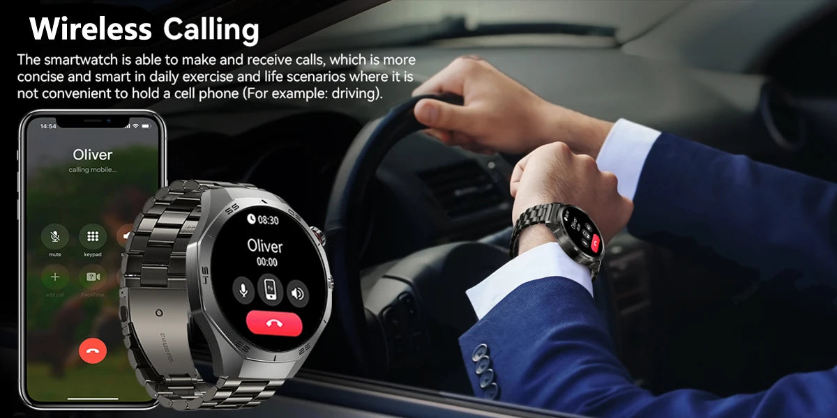 2025 Smart Watch – AMOLED Screen with GPS & Bluetooth Calls