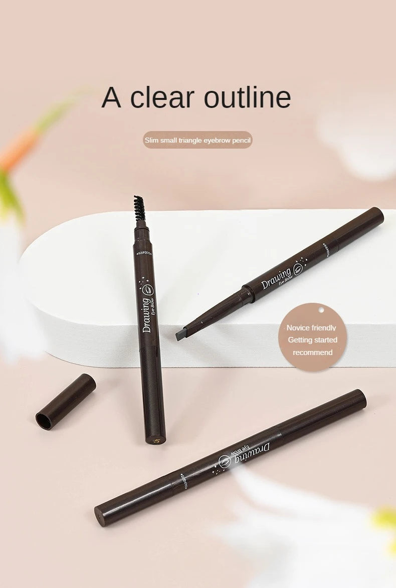2-in-1 Waterproof Eyebrow Pencil & Tattoo Brush – 5 Colors