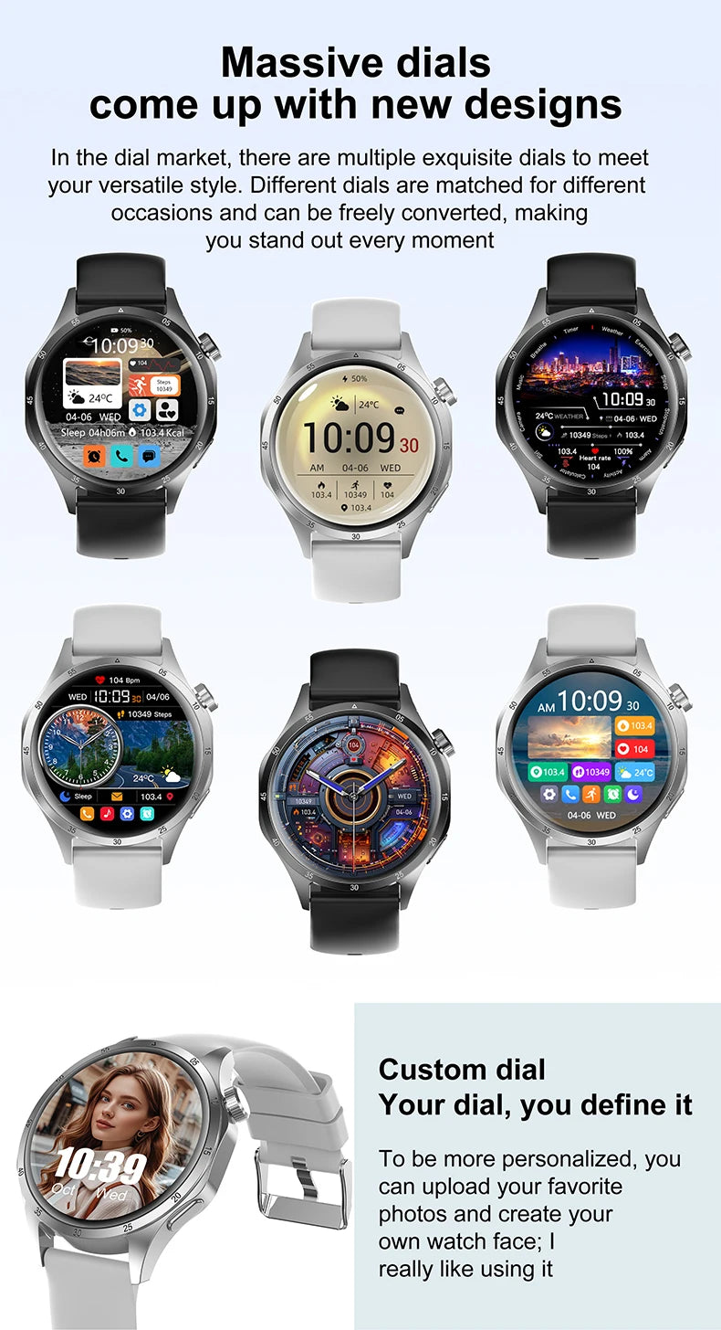 2025 Men’s Smart Watch – 360×360 AMOLED GPS NFC Waterproof