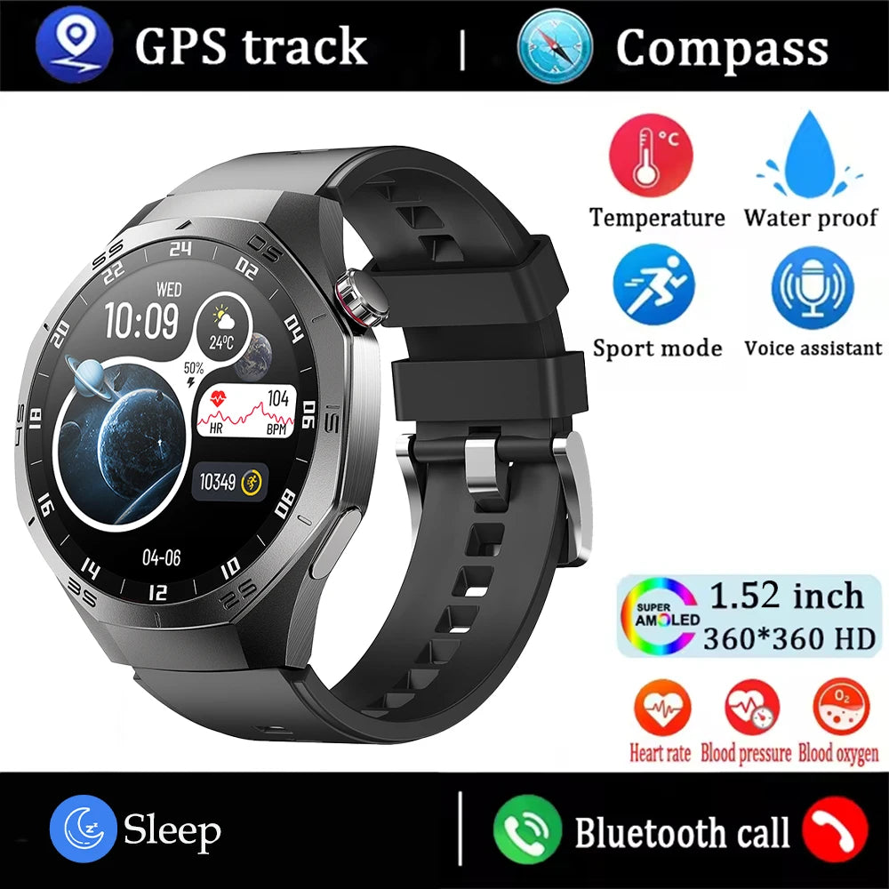 2025 Smart Watch – AMOLED Screen with GPS & Bluetooth Calls