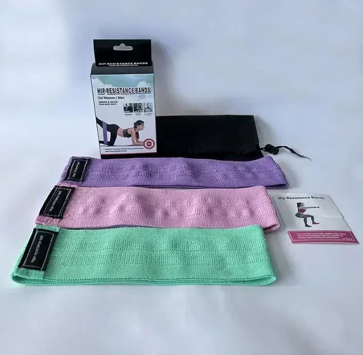 3pcs Fabric Resistance Bands – Hip, Glute & Thigh Workout Loops
